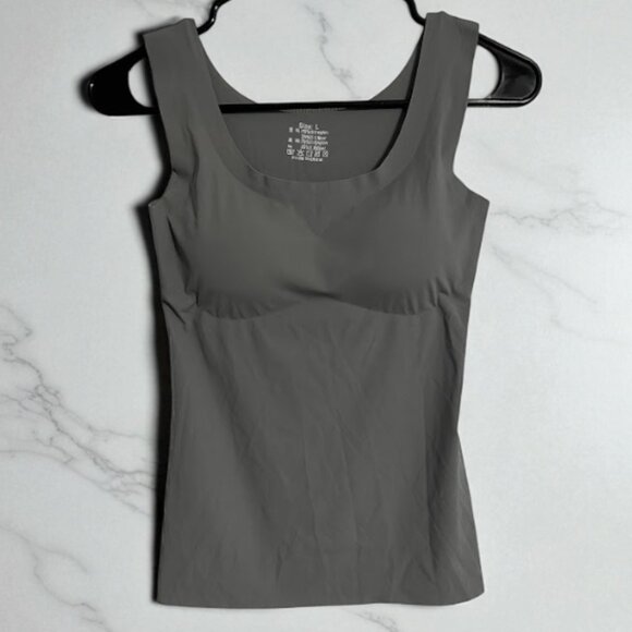 New Women’s Seamless Gray Tank Top – Stretch Slim Fit Basic Camisole - Picture 1 of 5